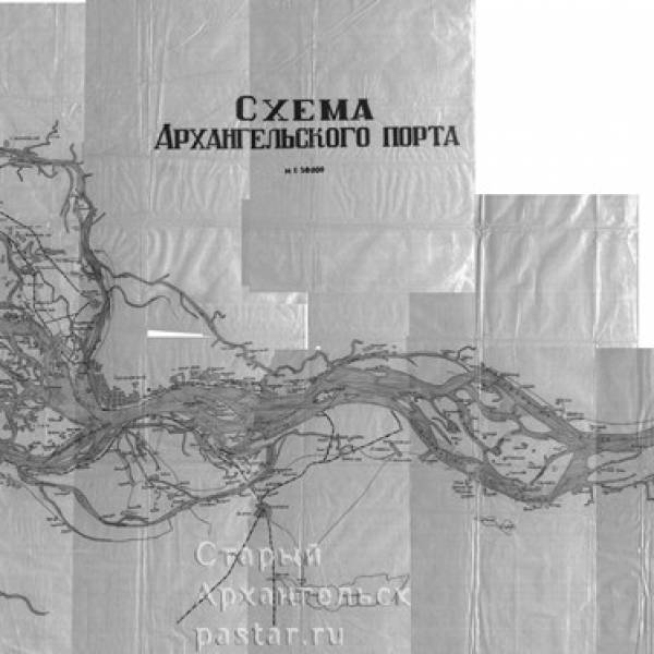 Схема Архангельского порта. Масштаб 1:50000
