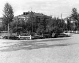 Вновь организованный сквер на месте разрушенных в 1941 г. фашистской авиацией жилых домов. Вид от центральной части