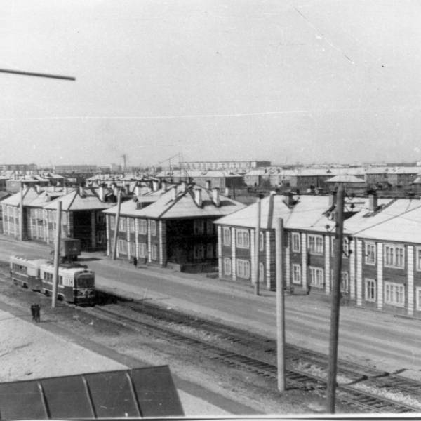 Вид на проспект с крыши дома Ленинградский, 350. 1966 год