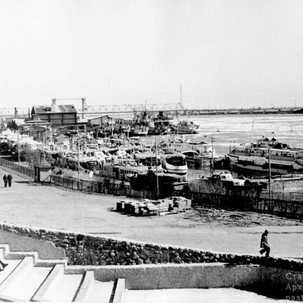 Вид на пригородный речной вокзал с крыши Дворца пионеров